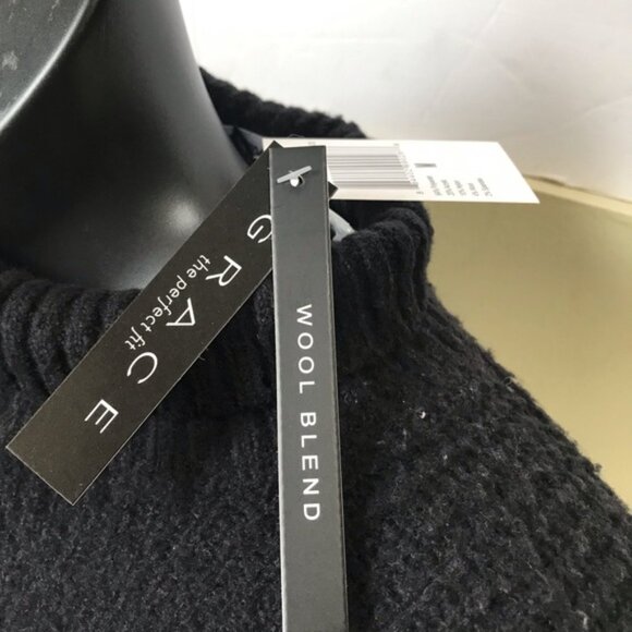 Grace NEW The Perfect Fit Oversized Wool Knit Mock Neck Side Slits Sweater Top M - Picture 10 of 14